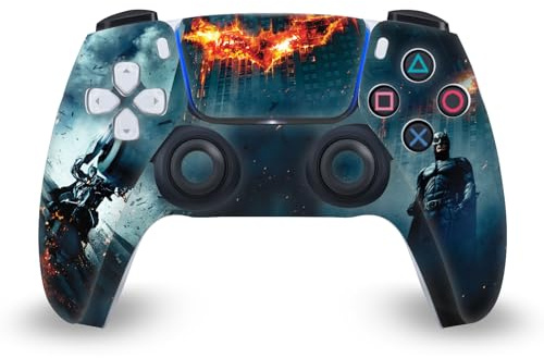 Head Case Designs Offizielle The Dark Knight Batman-Plakat Wichtige Kunst Vinyl Frontplatte Haut Gaming Aufkleber Abziehbild Abdeckung kompatibel mit Sony PlayStation 5 PS5 DualSense Controller