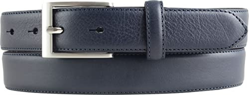 BELTINGER Kinder-Gürtel aus Vollrindleder 3,0 cm | Ledergürtel für Jungen 30mm | Schmaler Anzug-Gürtel in 30mm | Marine 55cm