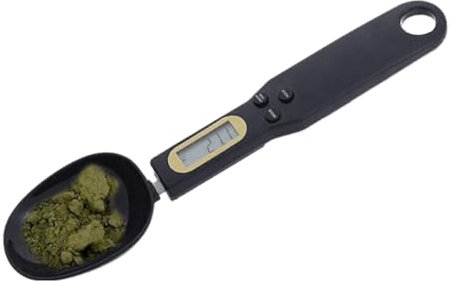 Qumiuu Cuchara de pesaje, Cuchara medidora Digital,Cucharas medidoras de Gramos con Pantalla - Báscula para Hornear para porcionar Leche, té, harina, Especias, medicamentos, Peso de 0,1 Gramos a 500