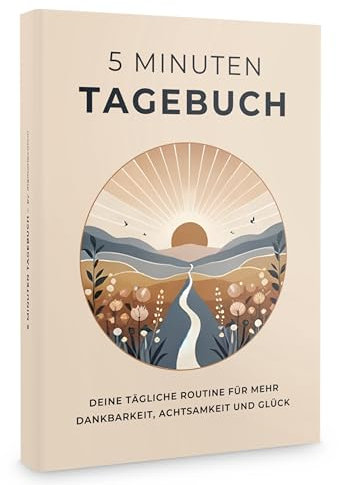 memoriecation 5 Minuten Tagebuch - Dein Journal für mehr Dankbarkeit, Achtsamkeit und Glück - Tagebuch für Erwachsene, Dankbarkeitstagebuch, Achtsamkeitstagebuch für 5 bis 6 Minuten Journaling