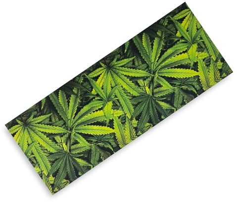 Tex Family Tapis de cuisine antidérapant, motif feuilles de marijuana vertes, fabriqué en Italie - 50x120 cm