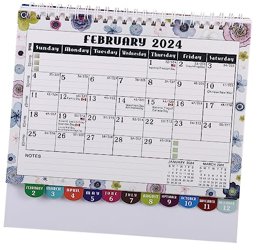 Tischkalender 2024 Schreibtischunterlage Kalender Tischdeko Tischkalender Tischaufsteller Stehkalender Dekorativer Tischkalender Kleiner Kalender Papier Drehen Die Seite Büro Dekorationen