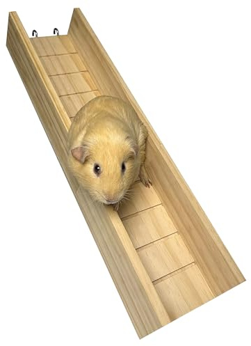 Meerschweinchen-Käfigbrücke, Kleintier-Holzleiter, Rampe, Meerschweinchenkäfig-Zubehör, zweite Etage, Verbindungsbrücke für Meerschweinchen, Frettchen, Hamster (50 cm)