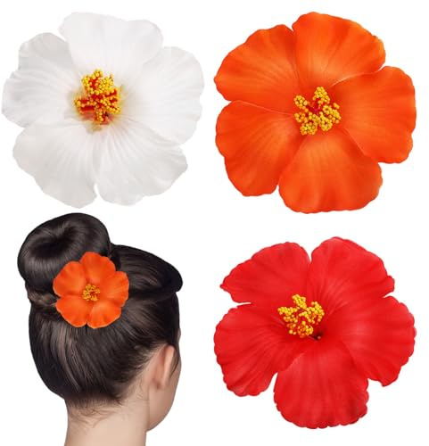 Healeved 3 Fiori Forcine Per Chignon Molletta Fiore Hawaii Forcine Per Chignon Hair Clip Colorate Fermagli Per Con Mollette Fiori Per Per Con Fermagli Per Sposa Ragazze Festa
