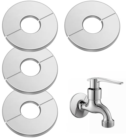 Amabro 4 Stück Heizungsrohr Rosette,21mm Rosetten für Heizkörperrohre,Heizungsrohr Verkleidung Rohrverkleidung Heizkörperrosette Edelstahl Abdeckung Abdeckrosetten Heizkörperrosetten Rohrabdeckungen