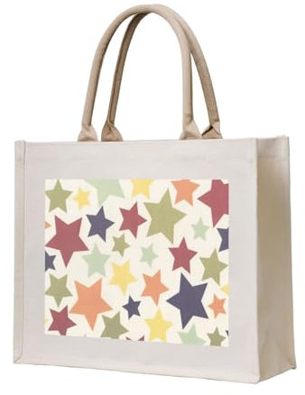 YWSOTRE Stern Bunte Oberfläche, Tragetasche Canvas-Tasche Einkaufshandtasche Einkaufstüten, Mehrzweck-Schultertaschen
