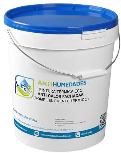 ANTIHUMEDADES Peinture thermique pour façades 15L, nuancier RAL - Isolante et performante. Abaisse la température intérieure du bâtiment et réfléchit le rayonnement solaire