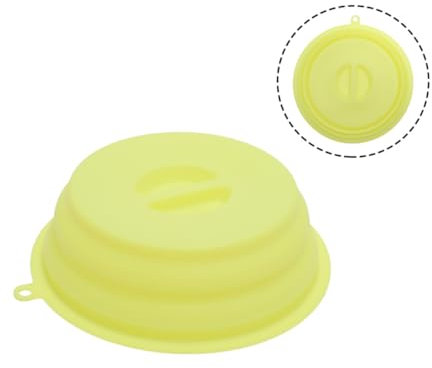 BEBEMOKO Silicone Food Cover and Seal Lid for Bowls, Foldable Yellow Silicone Vacuum Sealing Cap, Reusable Food Preservation Cover for Kitchen and Refrigerator