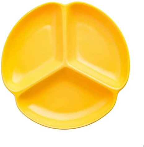 Platos de cerámica divididos para control de porciones, plato de pérdida de peso con compartimentos (amarillo B)