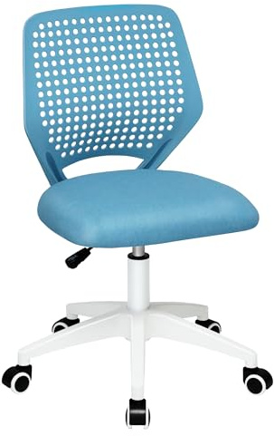 ROYALJOBO DECK CHAIR Home Computer Office Desk Chair, Ergonomic Low-Back Mesh Rolling Work Swivel Chairs with Wheels, Armless Comfortable Seat Lumbar Support for Home, Bedroom, Study, Child,Adults