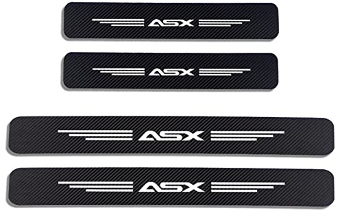 KLHYWEN 4 Piezas Película Protectora para Umbral de Puerta de Coche para Mitsu-bishi ASX, Pegatina de Decoración para Estribos de Fibra de Carbono de contra Arañazos,White