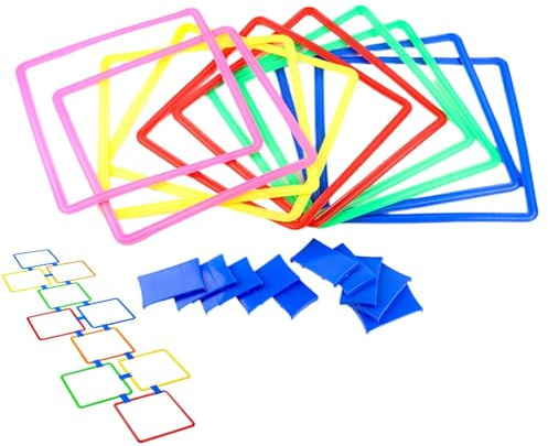 Himmel-und-Hölle-Ringe-Spiel – Outdoor-Spielgerät, Wurfspiel Für Den Hof Mit 10 Ringen Und 10 Verbindungsstücken, Buntes Set Aus Kunststoffringen Für Kinder, Drinnen Und Draußen