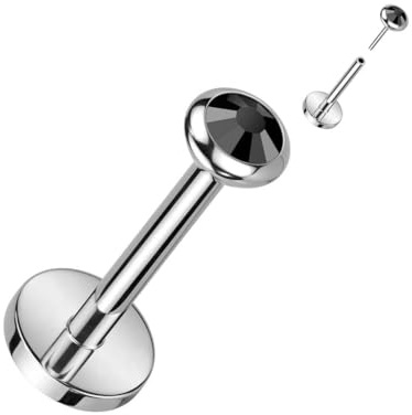 Stachelkleid Titan Labret Zirkonia Opal Push-In Piercing Ohr-Stecker Helix Tragus Lippenpiercing Medusa Nostril