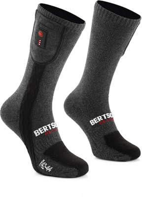 BERTSCHAT® Heated Socks Thin Hiking Edition Elite - USB Rechargeable, 3 Heat Settings, Remote Control, Up to 10 Hours Heating Time, for Hiking, Cycling, Raynaud, Unisex (3000mAh, 39-41)