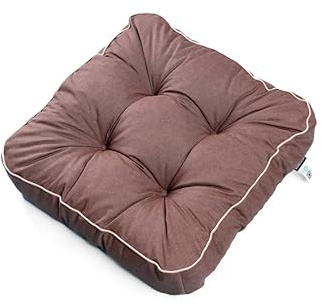 TexDeko® Ecolen Loungekissen Stuhlkissen 55x55x12 cm Sitzauflagen Gartenmöbel Polsterauflagen UV-Schutz & Wasserabweisend Bodenkissen Outdoor Rattanmöbel (Braun)
