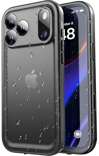 SPORTLINK Cover per iPhone 17 Pro Impermeabile 360 Gradi Antiurto, Nero | Militare Protettiva Rugged Resistente Custodia Antipolvere Subacquea IP68 Waterproof, Fotocamera/Schermo Doppia Protezione