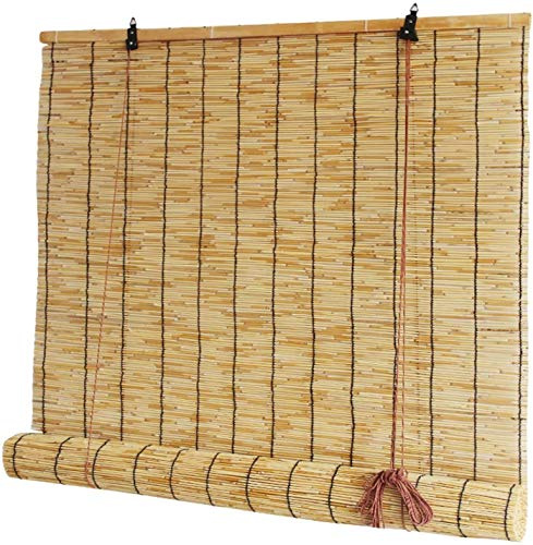 Stores enrouleurs en bambou naturel tissés à la main pour intérieur/extérieur, séparation personnalisable pour balcon et jardin (110 x 250 cm)