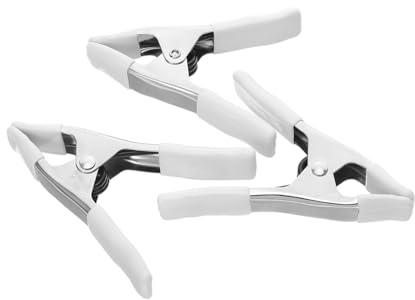 POPETPOP 3pcs Heavy Duty Spring Clamps for Woodworking with Durable PVC Sleeve Strong for Crafts Backgrounds Wedding Dress Clamping