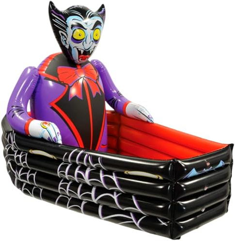 Halloween Inflatable Tombstone Coffin Drink Cooler Party Supplies, Halloween Party Beverage Holder for Indoor Outdoor Inflatable Serving Bar Drink Container