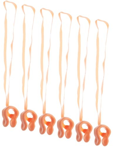 SOPOTUTU Clip per Naso da Nuoto in Silicone Beige Resistente agli Strappi con Cinturino Elastico, Confezione da 6 Pezzi, per Adulti e Bambini in Piscina