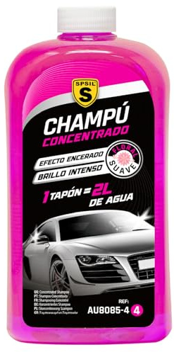 SPSIL Champú Concentrado para Coche Limpieza Profunda con Espuma Activa Lavado Seguro pH Neutro para Pintura y Brillo Elimina Suciedad e Insectos Apto para Moto y Vehículos FLORAL SUAVE 1000ML