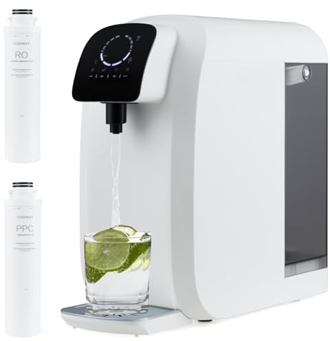 COSTWAY Countertop Reverse Osmosis Water Filter, 5-Stage RO + PPC Water Filtration System with UV Light, 4:1 Pure to Drain, BPA Free Water Purifier for Home Kitchen, No Installation, RH-WK-95YD