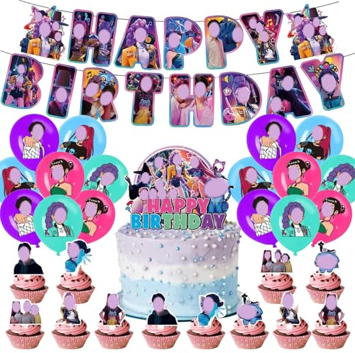 ZXTGBQ Decorazioni Feste Compleanno Tema Demone, Decorazioni Compleanno, Decorazioni Per Feste, Decorazioni per Cupcakes Banderoles Palloncini Decorazioni, Accessori per Feste per Bambini e Fan