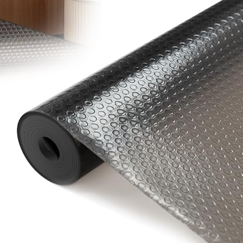 Kitchen Drawer Liner, Shelf Liner 45×500cm Non Slip Drawer Liners EVA Cupboard Liners Non Adhesive Fridge Mats Protects from Spills Black Kitchen Accessories