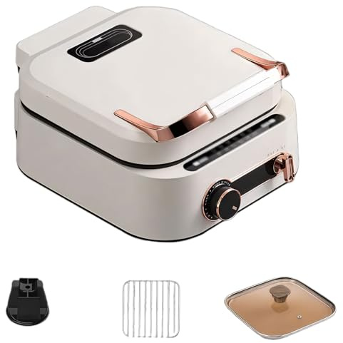 Olla eléctrica multifunción de 1800 W con capacidad de 2,5 L, 3 modos de cocción para freír, hervir y cocinar al vapor, control de temperatura de doble zona white