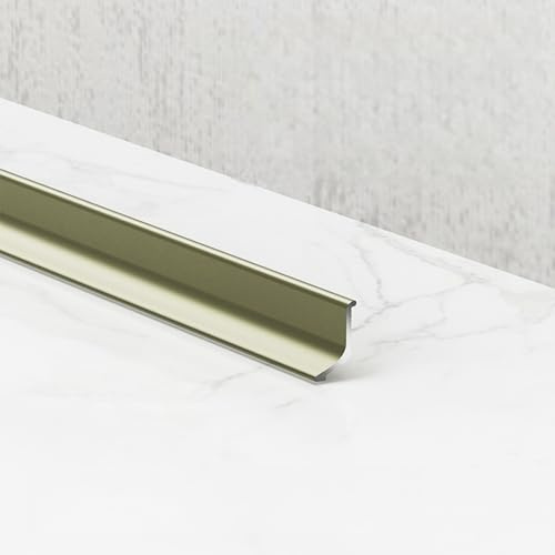 Coayuou Profilé De Finition en Aluminium 100 Cm* 2 Pièces – Bande De Bordure Décorative pour Sol Stratifié, Plinthes Et Finitions De Sol Idéal pour La Maison Et Le Bureau(Champagne Gold)