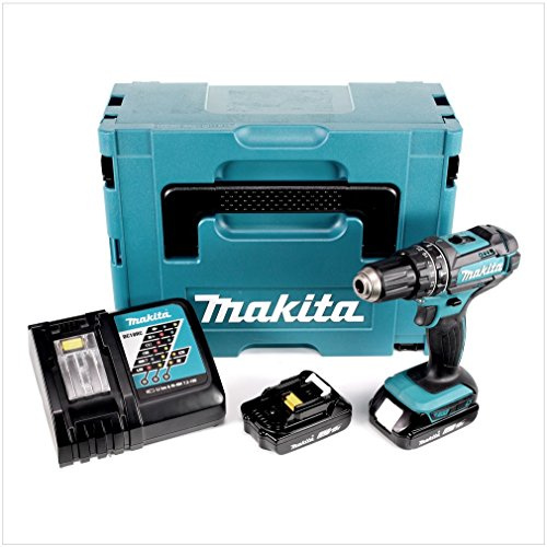 Makita DHP 482-18V Li-Ion dans Makpac Plus 2 batteries BL 1820 2,0 Ah + chargeur DC 18 RC