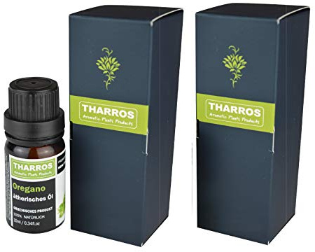 2er-Pack Tharros Wilder Berg Oregano Öl zum Einnehmen – 100% ätherisches Oreganoöl aus Griechenland, Origanum vulgare hirtum, 2x 10ml in Premium Qualität, Carvacrol,oregano oil,