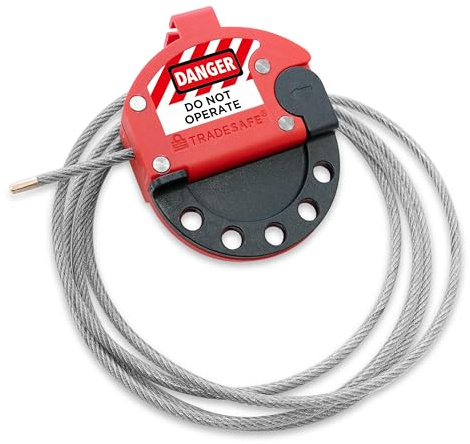 TRADESAFE Lockout Tagout Adjustable Cable Lock - 6 ft Steel Cable Lock