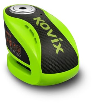 KOVIX KNX10 Disc Lock with Alarm Pin Diameter 10 mm Anti-Theft Disc Scooter Motorcycle Green