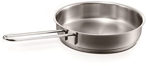 Liudan Padella Pentola in Acciaio Inossidabile Pantaloncini da Padella Pentola Sana Sana Single Single Maniglia Padella per frittura Bistecca e Uova per Una Persona Argento Padella Antiaderente