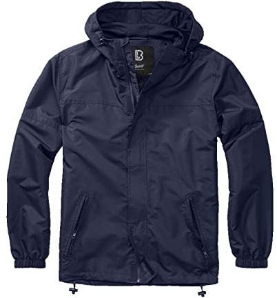 Brandit Summer Windbreaker, giacca antipioggia giubbotto da allenamento, taglie dalla S alla 5XL, Cerniera frontale Navy, M