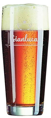 Colorfamily Bicchiere da Birra 40 cl PERSONALIZZABILE con nome Incisione - star - Idea regalo