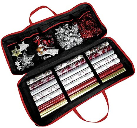 RAM ONLINE Sacchetto di immagazzinaggio di Natale di Carta da Regalo Nera, Nero, M