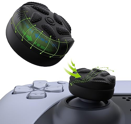 PlayVital Thumbstick Caps für PS5/PS4, Kappen für Xbox Series X/S | Joystick Caps, für Xbox One/Elite Series 2, Analog-Stick-Kappen für Switch Pro Controller， Regentropfen Textur Design Schwarz