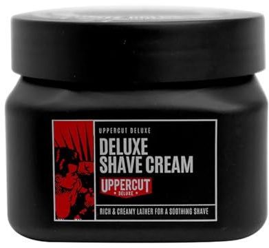 Uppercut Deluxe Deluxe Shave Cream, Hilft, Irritationen durch die Rasur zu verhindern und spendet Feuchtigkeit für eine gründliche und angenehme Rasur, 120 ml