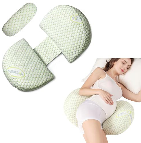 Duscdesp U Shaped Pregnancy Pillows for Sleeping,Adjustable Maternity Pillow,Detachable Maternity Pillow for Pregnant Women,Body Support, Providing a Comfortable Sleep(Green)