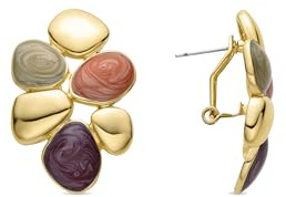 LUXENTER Pendientes acabados en Oro 18K. Color Naranja. Pendientes Largos. Joyas para Mujer - Modelo Niro