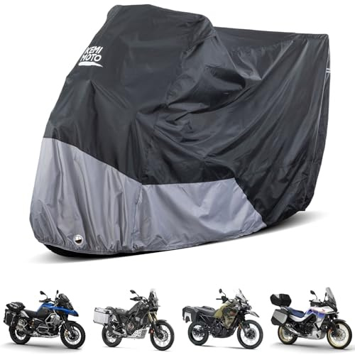 KEMIMOTO 420D Heavy Duty Waterproof Outdoor Motorcycle Cover Side Top Box
