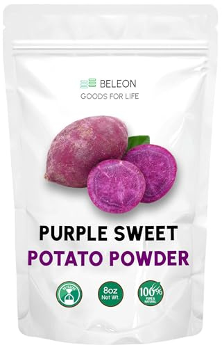 Purple Sweet Potato Powder, Pure All Natural Purple Sweet Potato Powder for Baking, Flavoring, Smoothies, Beverage, 8 oz