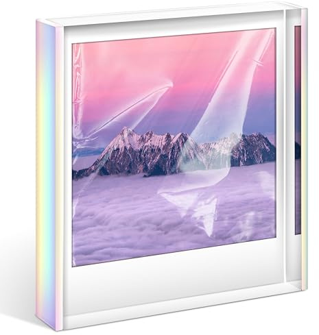 Janaden Polaroid Frame for i-Type/600/SX-70 Film, Desktop Acrylic Picture Frames for 4.2” x 3.5” Photos, Polaroid Frame for Instant Photos
