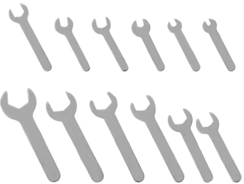 YnGia Set di chiavi sottili con estremità aperta, 12 pezzi, singole da 1,5 mm, super sottili, piccole chiavi piatte per spazi ristretti