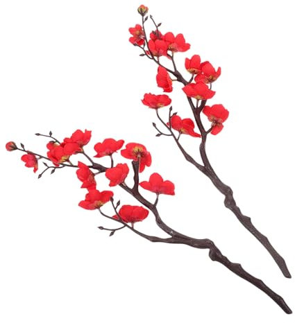 Milisten 2pièces Branche Artificielle De Fleur De Prunier Décorative pour Intérieur Mariage Et Célébration Fleur Simulée Plastique