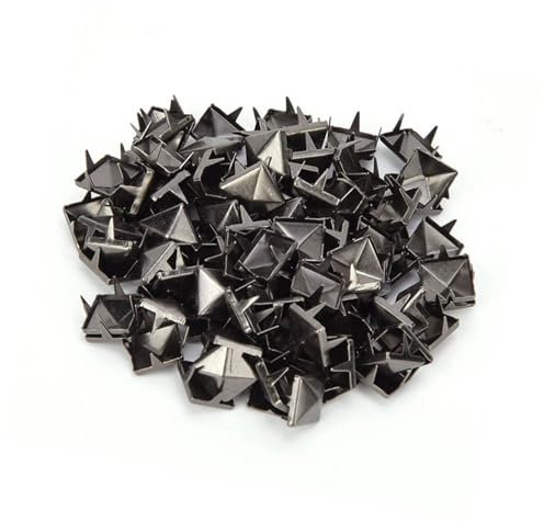 9 Mm Quadratische Nieten für Leder, 100 Stück Kupfer-Messing-Nieten für Lederarbeiten, Metallnieten für Taschen, Schuhe, Kleidung, Ideal für Individuelle Lederarbeiten