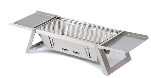 E EASTSTORM Petit Barbecue à Charbon, 54 x 21 x 17,5 cm, Grill Démontable Pliable Portable en Acier pour Pique-Nique, Extérieur, Camping, Jardin