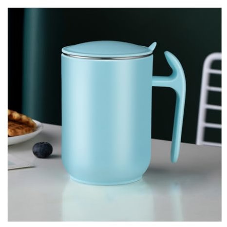 Generic Kaffee Tassen, Wasser Tasse Edelstahl Große Kapazität 550Ml Tasse Mit Deckel Kaffee Milch Tasse Becher Tee Trinken Tasse/Blau/550Ml